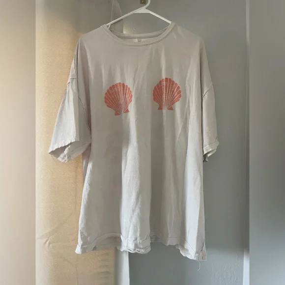 Free People Shell Tee Ivory Combo | 100% Cotton - Picture 2 of 4